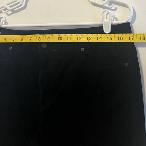 J McLaughlin Womens Velvet Jeans Black Size 12 Ankle Stretch High Rise Preppy - Picture 5 of 10